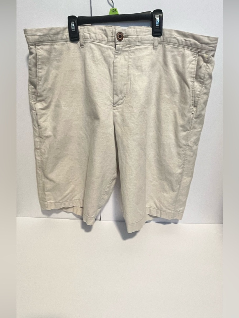 GAP Men's Linen - Cotton Flat Front Light Beige Casual Shorts Size 38